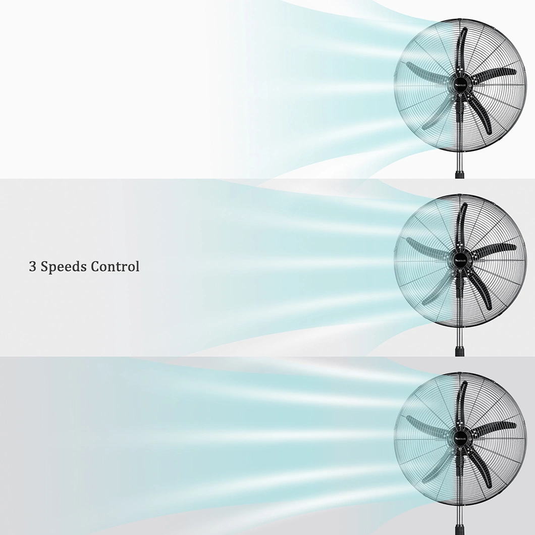 26 Pulgadas Ventilador de Pie Comercial de Fábrica Ventilador de Piso Ventilador de Aire de Circulación de Viento Fuerte Ventilador Industrial
