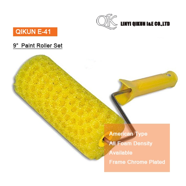 E-39 Hardware Decorate Paint Hand Tools American Type Foam 9" Paint Roller with Frame