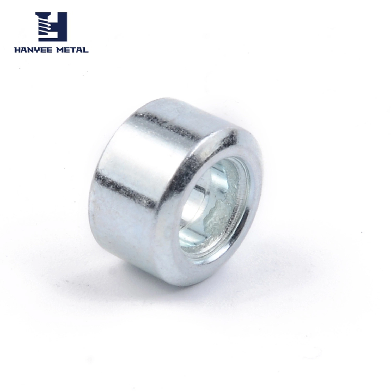 Blue White Zinc Plated Smooth Chamfer Fitting Hollow Tubular