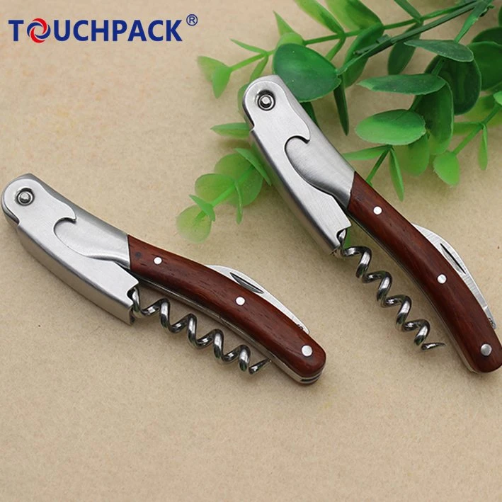 Waiter's Corkscrew Rosewood Handle All-in-One Wine Opener, Bottle Opener and Foil Cutter