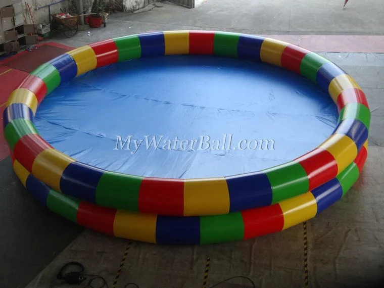 Blue&Red Round Inflatable Pool for Water Games