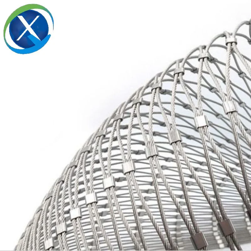 Stair Railing Stainless Steel Rope Mesh Balcony Infill Ss Rope Mesh Handrail Metal Cable Nets