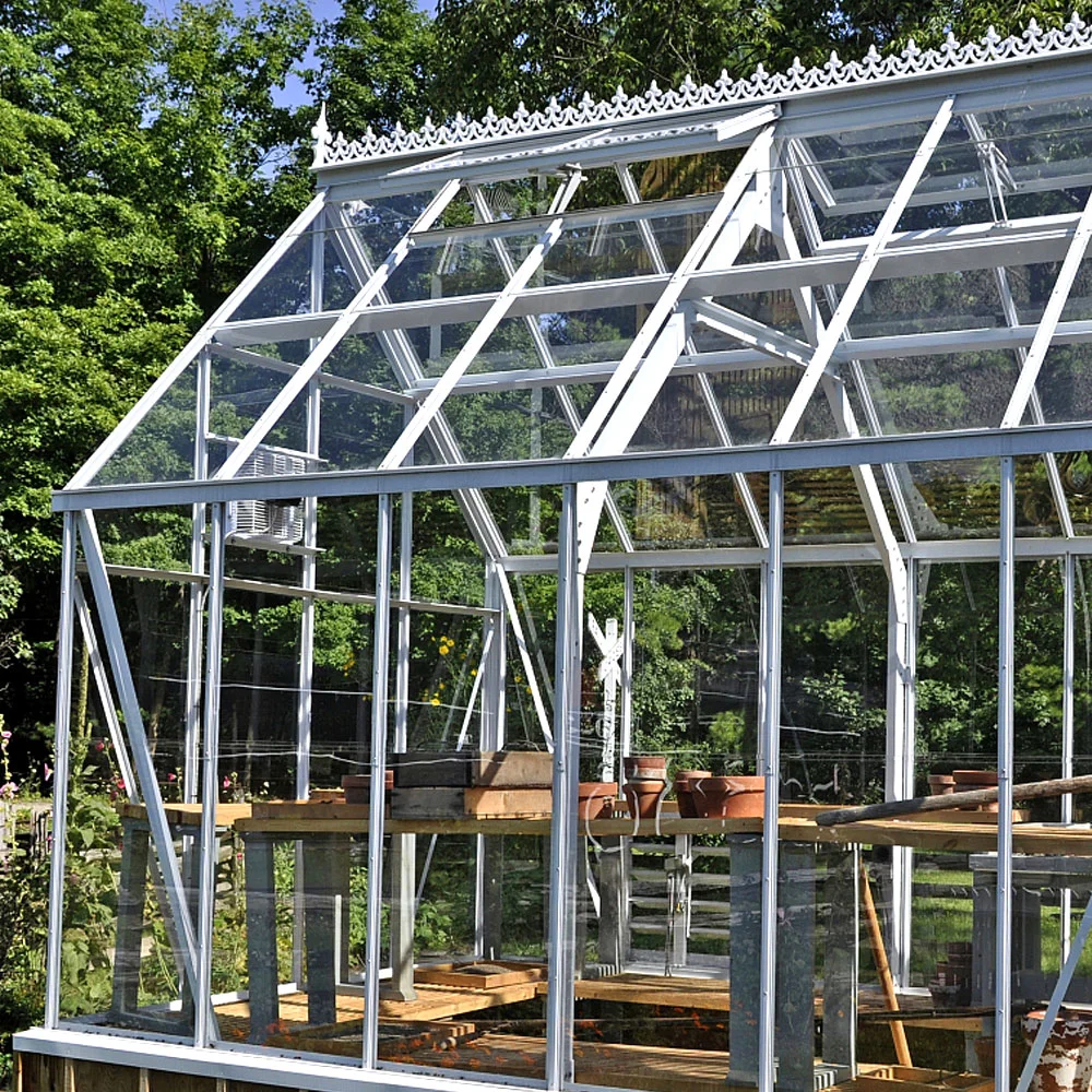 Tunnel/Venlo Film Glass Greenhouse with Wet Curtain/Coolelectric Fan/Boiler/External/Internal Shade/Skylight