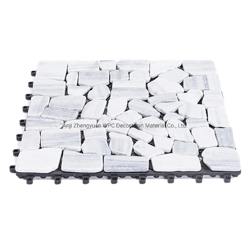 Outdoor White Stone Floor Tiles Anti-Slip Low Maintenance Snap Deck Tiles Stone