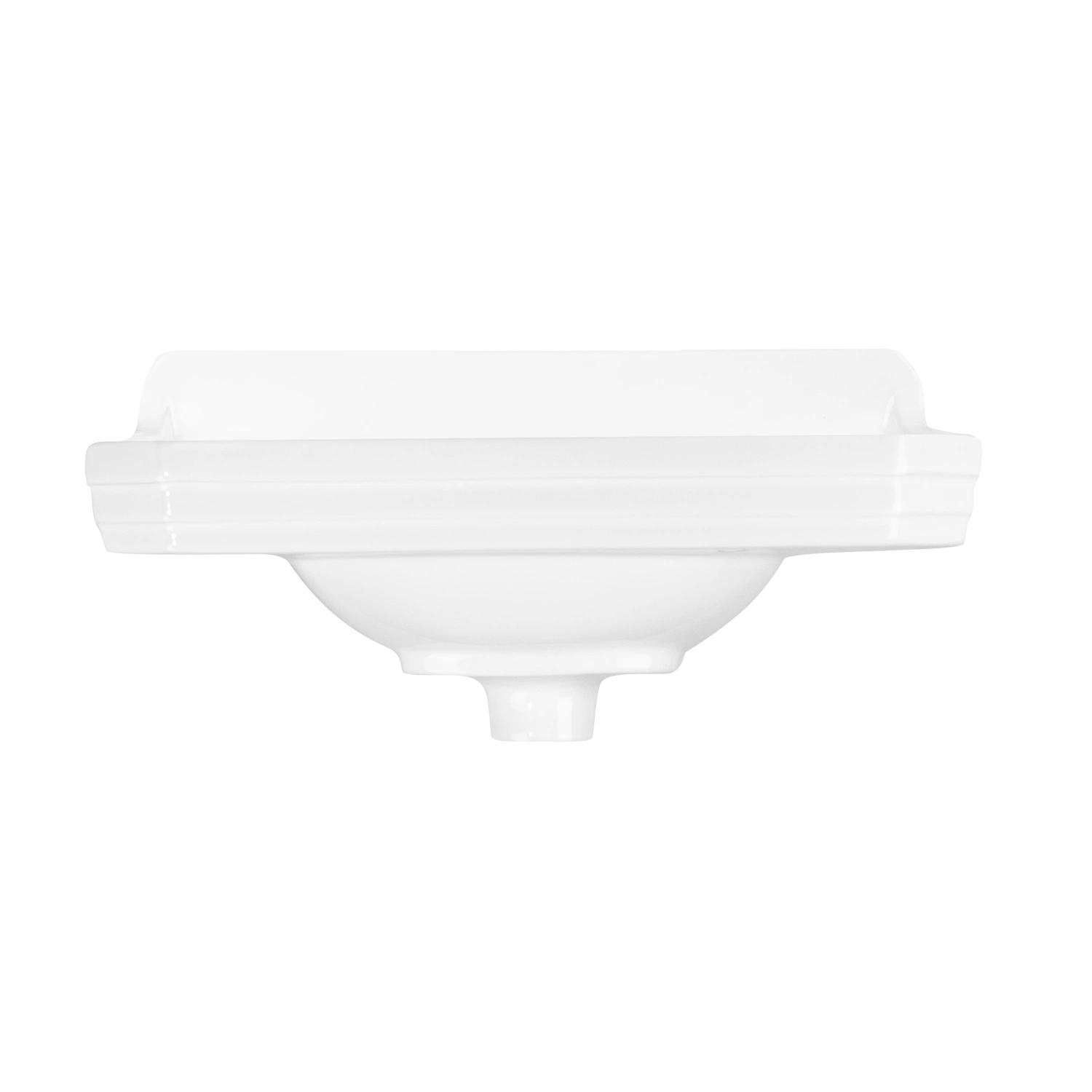 Bathroom Lavatory Sanitary Ware Ceramic Cloakroom Glassy White Rectangle Wall Mount Furniture