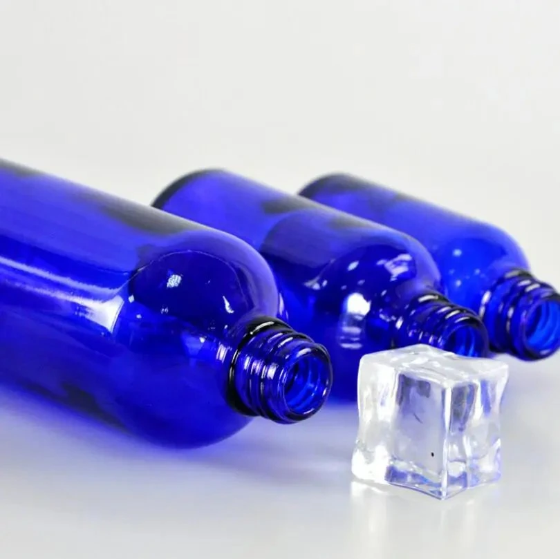 30ml Luxury Empty Blue Glass Essential Oil Dropper Bottle for Cosmetic Package