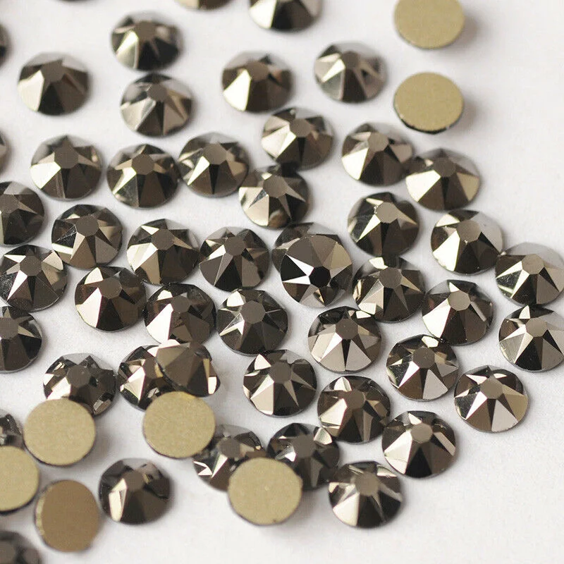 Jet Hematite Strass Non Hot Fix Glass Stone Flatback Hotfix Rhinestones Nail Crystals