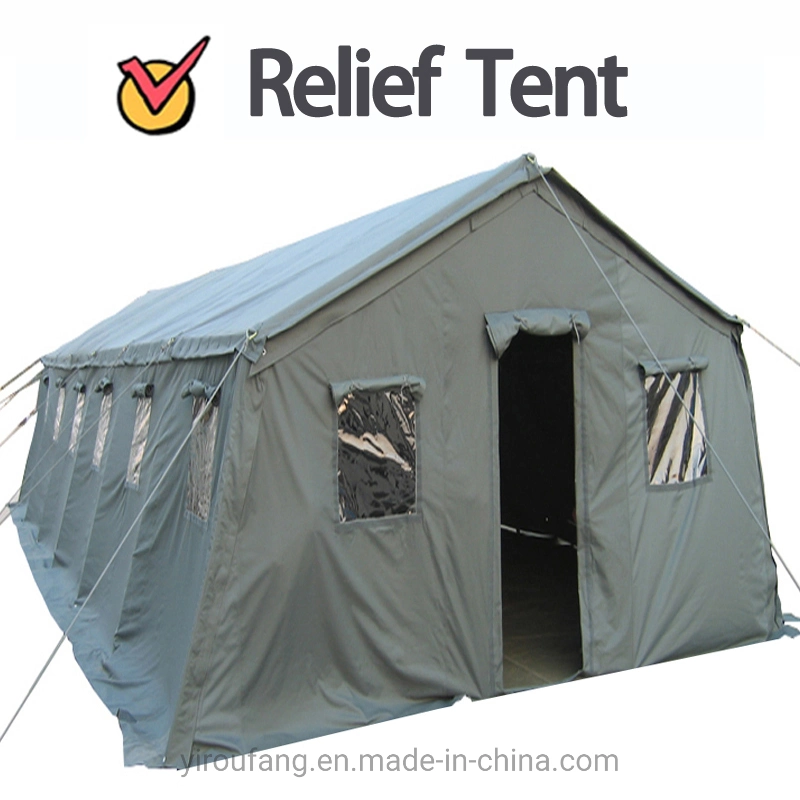 China Tent Relief Factory Direct 24 Person Tents Camouflage Waterproof Heavy Duty Covering PVC Tarps Sheet Fireproof Tarpaulin for Troops Style