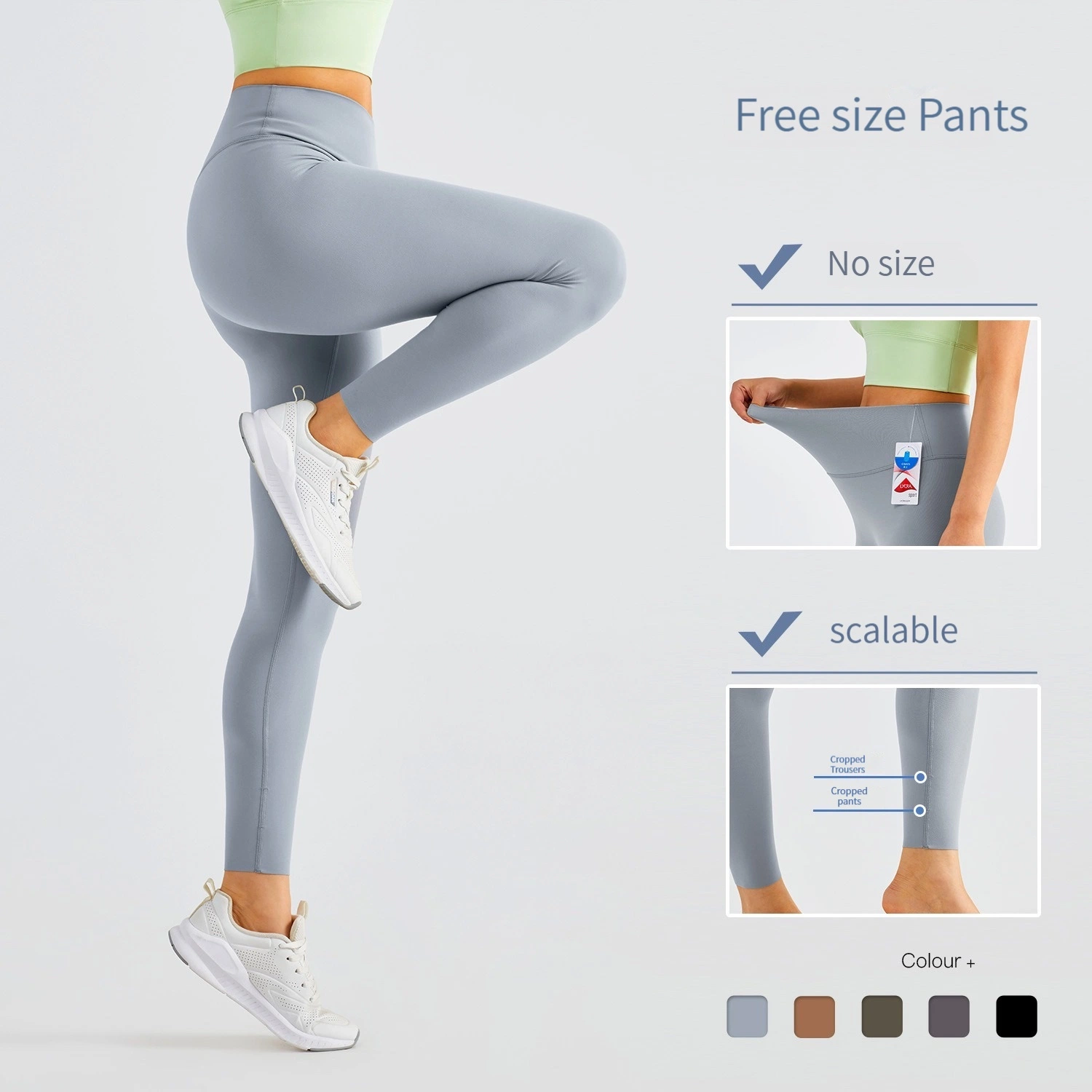 Nuls Free Series no T Line abdominal apertar leggings jogging Calças de fitness