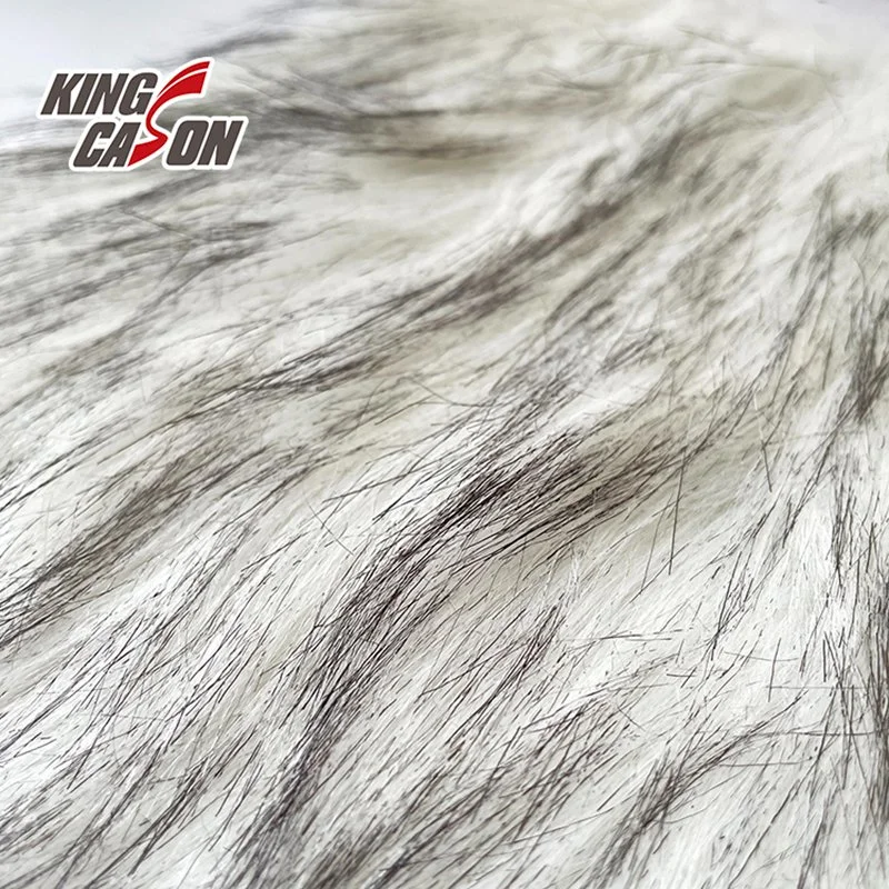 Kingcason Gradient branco de 4 cm tecido de pêlo Faux de pilha comprida para Gola de vestuário