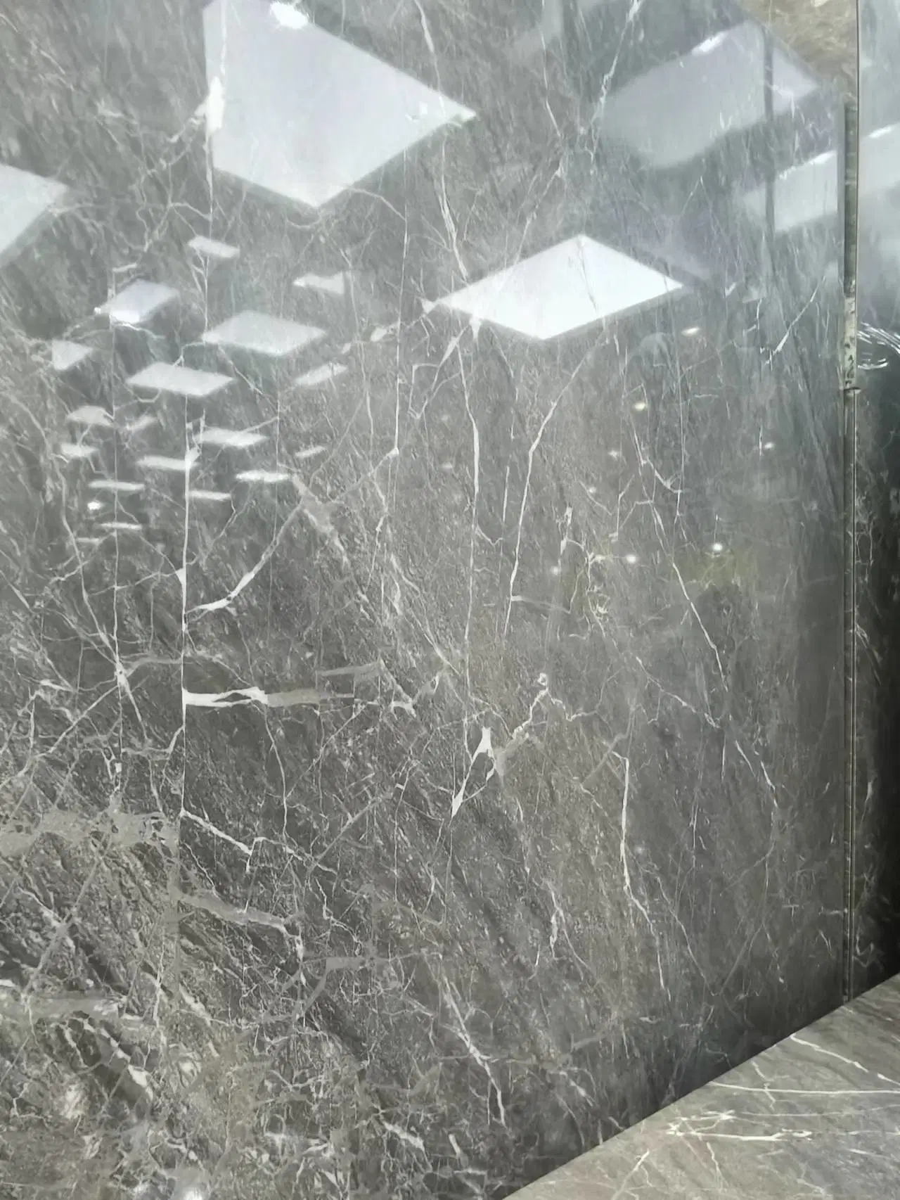 Pollution-Free Polished Natural Stone Grey Marble for Flooring/Countertop