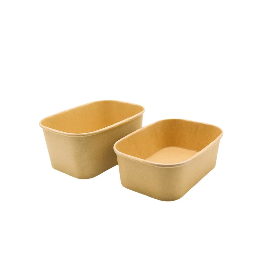 800ml Kraft Disposable Custom Color Bowl Take Away Paper Food Container