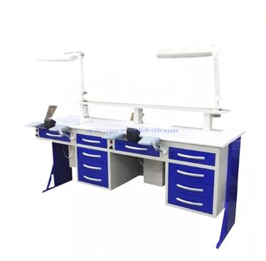 2.15m Long Dental Lab Table Work Bench for Two Technicans with Air Guns and Suctions