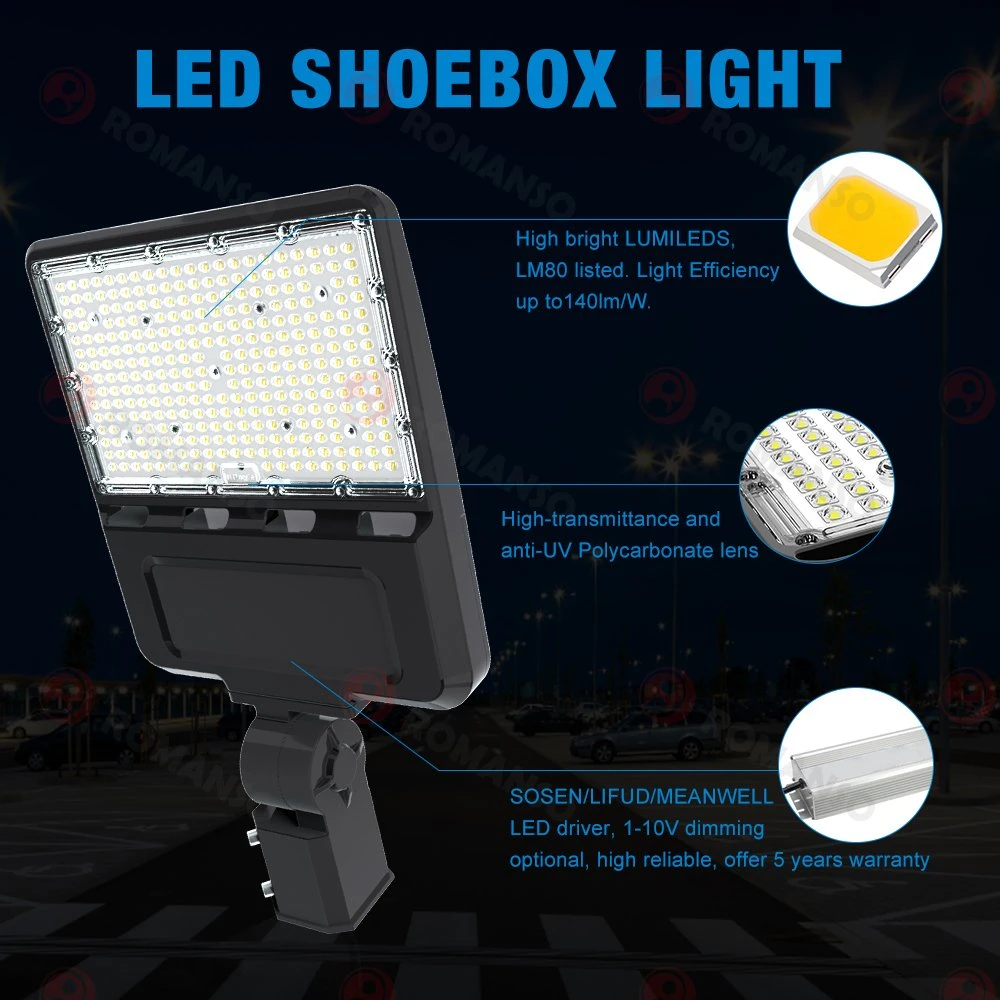 5 Years Warranty LED Parking Lot Shoebox Area Lighting