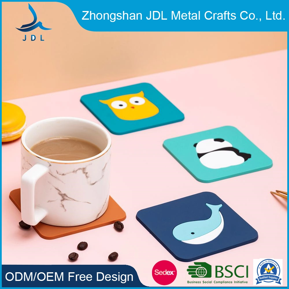 Wholesale/Supplier Round Key Chain Plastic and Book Ends Soft Silicone Cup Tablemat for Drink PVC Rubber Coaster Kitchen Items