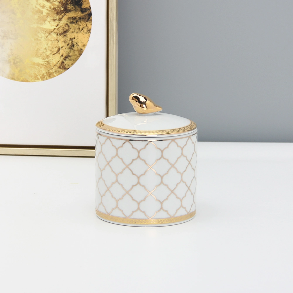 Br024G-Powder Box elegant Home Decor Keramik Trink-Boxen modern dekorativ Schmuckkästchen