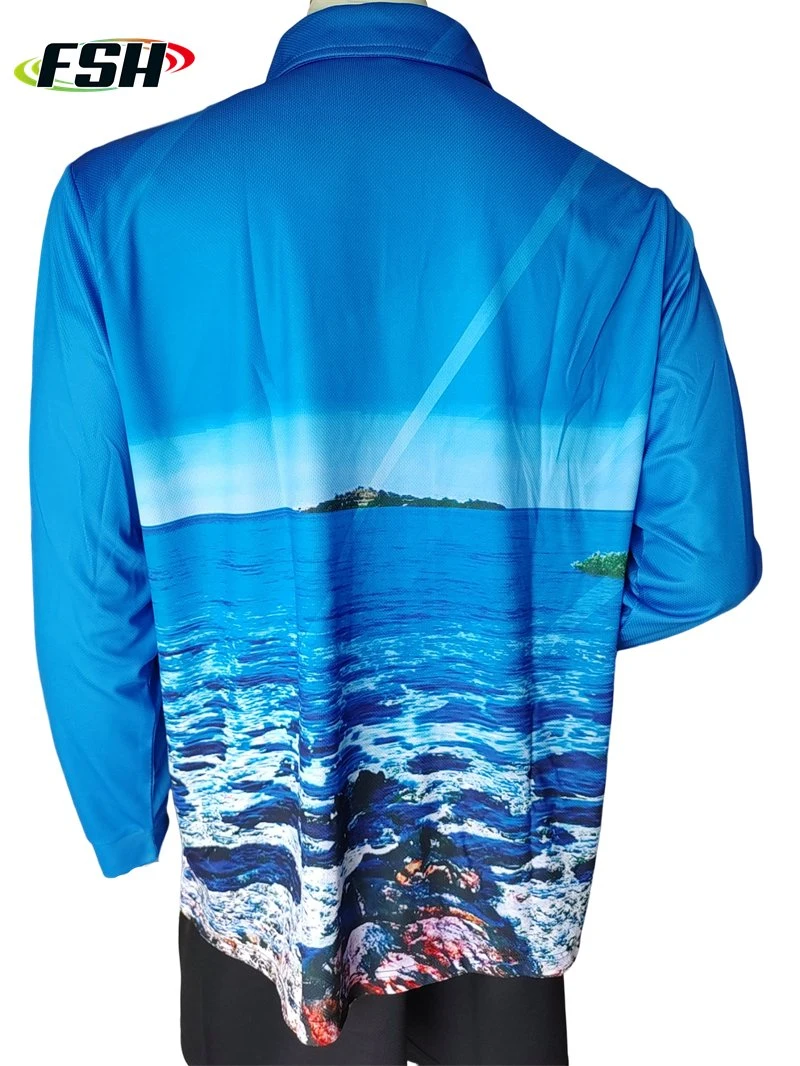 Custom Latest Design Long Sleeve Breathable Customize Tournament Sublimation Fishing T-Shirts Jersey UV Fishing Shirts