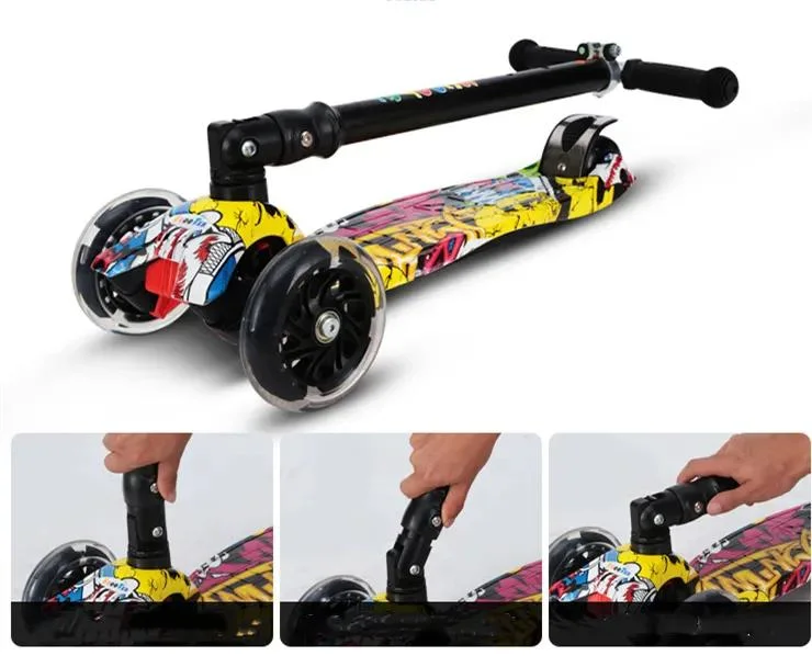 Kids Kick Foot Scooter 3 PU Wheel Baby Outdoor Toys Bike Scooter for Sale