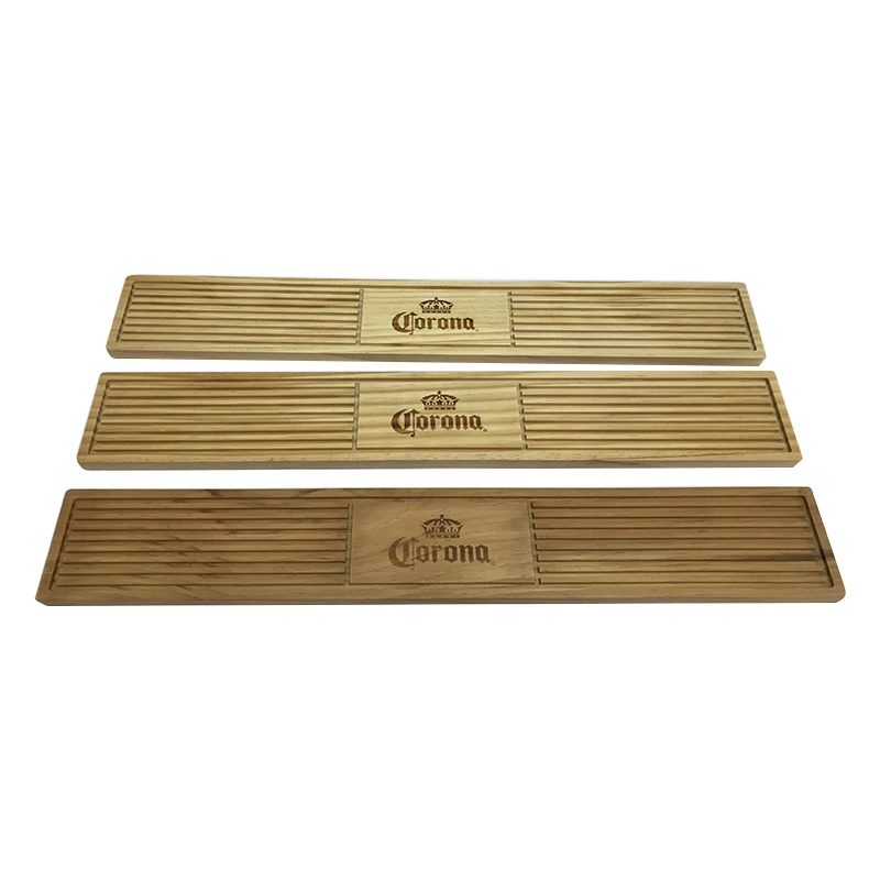 Nature Wooden Bar Runner and Bar Mat PVC Bar Mat