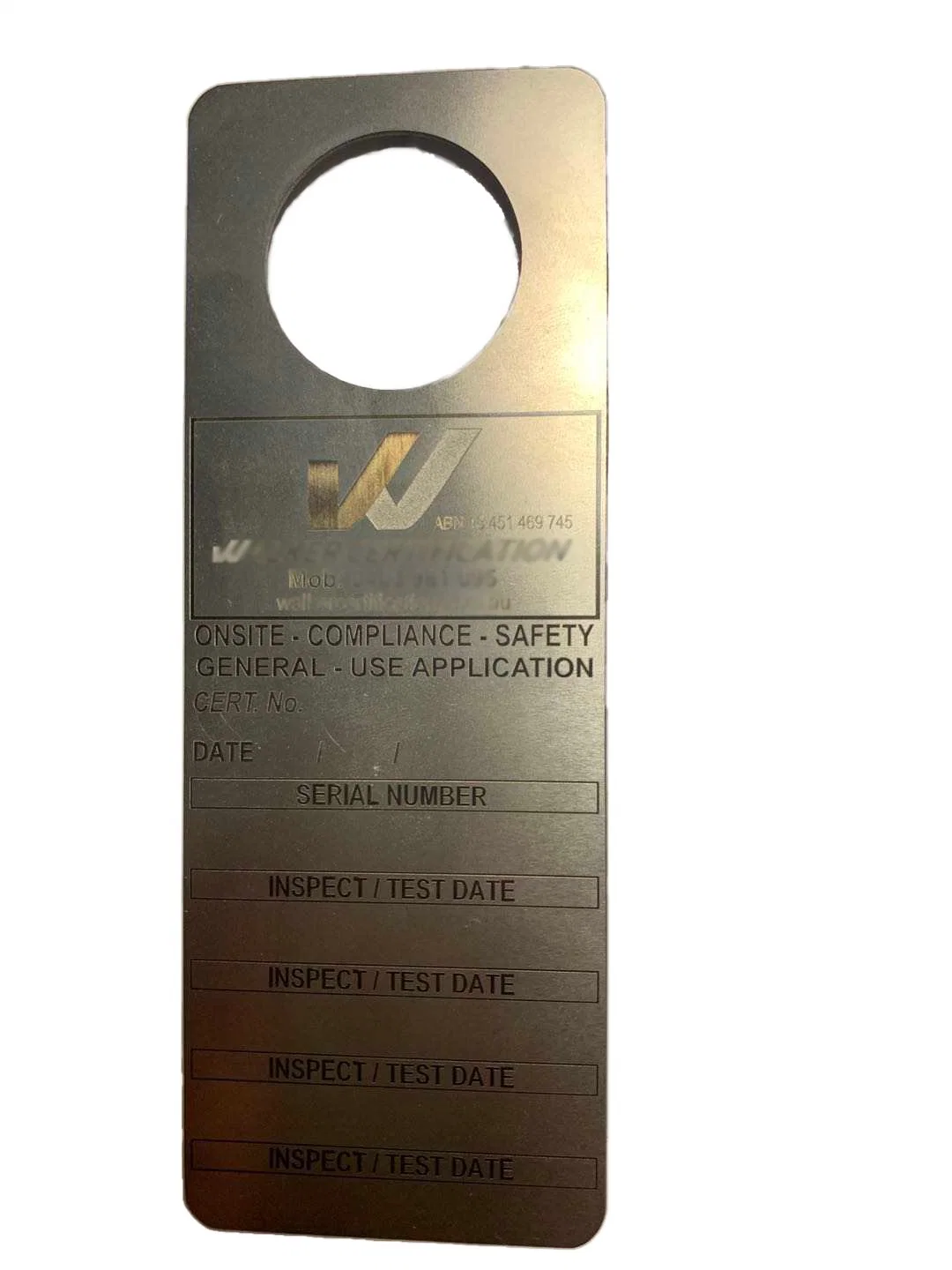 Industrial Machinery Stainless Steel Brushed Laser Engraving Label Card Fabrication