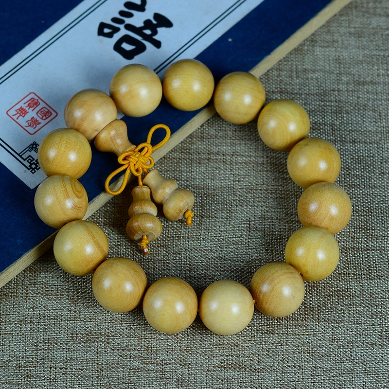 Small Leaf Boxwood Buddha Beads Bracelet Rosary Beads Bracelet Old Material High-Density