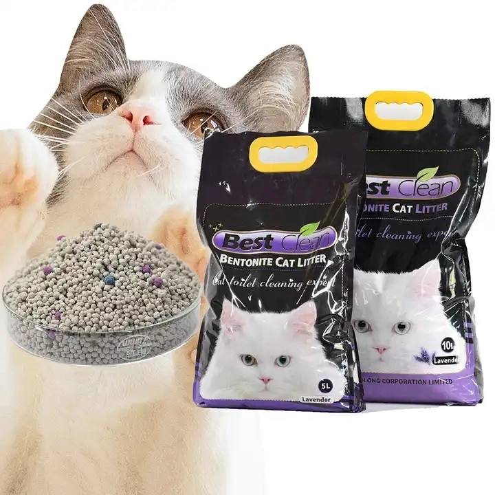 Wholesale/Supplier Customize Package Natural Bentonite Cat Sand Flushable Organic Bentonite Clay Kitty Cat Litter Fast Clumping Soluble Bentonite Cat Litter Factory