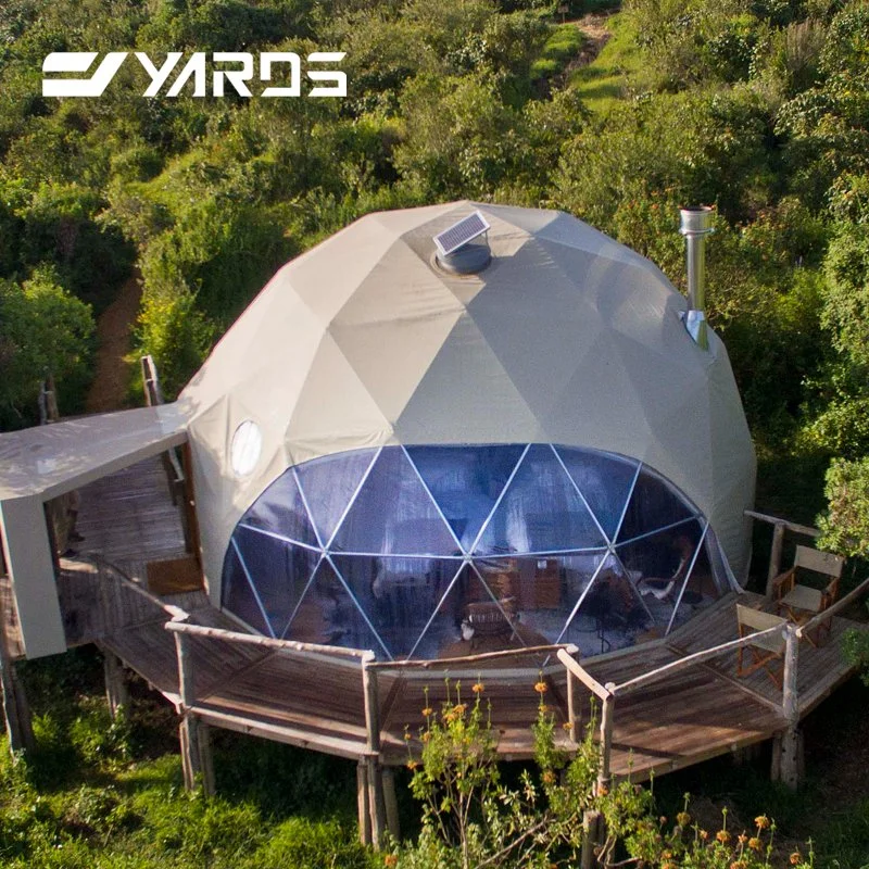Luxury Eco Hotel Decoration Prefab Geodesic Waterproof Round Dome Tent for Desert