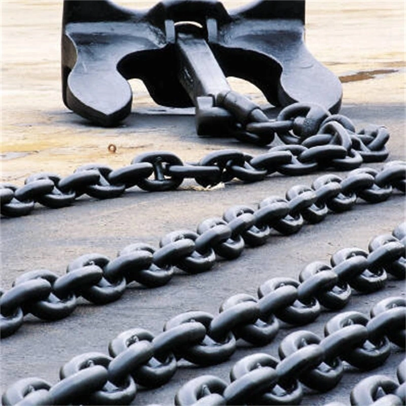 Marine Offshore Black Paint Studless and Stud Link Anchor Chain