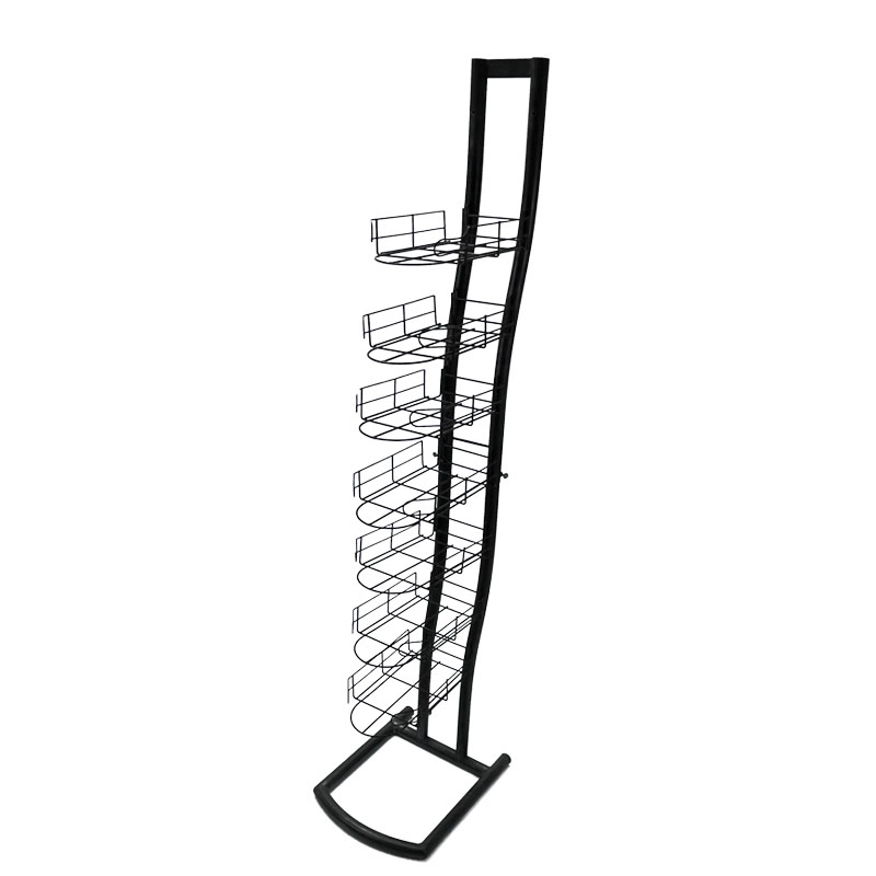 Commercial Floor-to-Ceiling Multi-Layer Clothing and Hat Display Rack