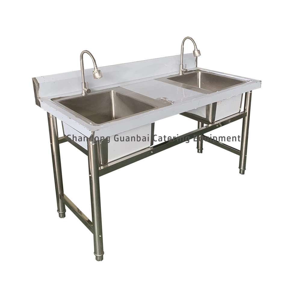 easy self assembly kitchen furniture stainless steel with open base washing sink with double bowl