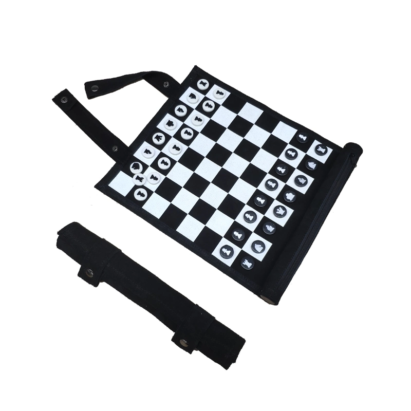 Jeu d'échecs personnalisé portable Voyage Chessboard Mat avec emballage Boîte