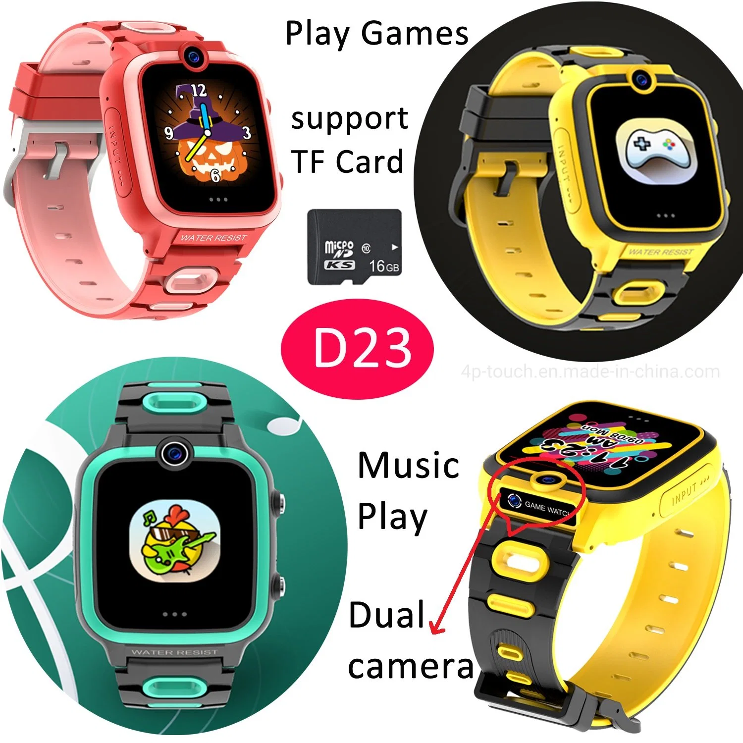 China factory new arrival Smart Watch Kids Dual Camera Phone Smart Baby Children Watch with Recording D23