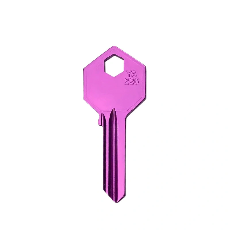 Wholesale/Supplier Home Door Titanium Blank Key Custom Logo Purple Color for Locksmiths