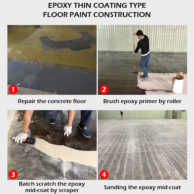 China Supplier Indoor Good Coverage Long Lasting Epoxy Floor Paint Anti Slid Epoxy Paint Floor Epoxy Resin Flooring Coating Self Leveling Floor Paint