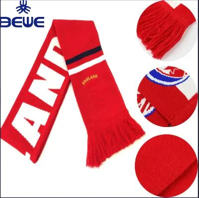 Knitted Jacquard Acrylic Soccer Fan Scarf