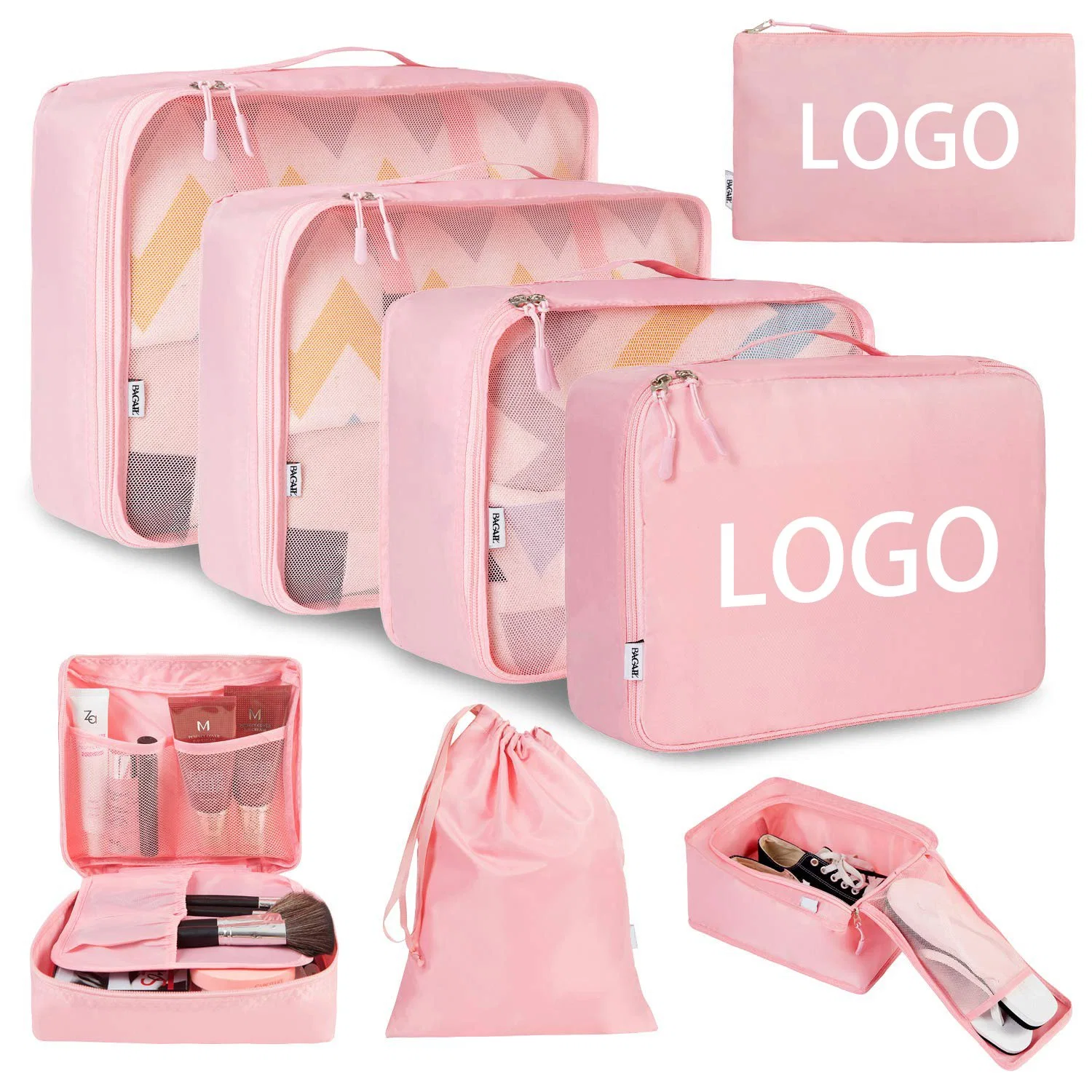 Custom Unique Large Capacity Waterproof Set Packing Cube Carry on Packing Pouch Luggage Travel Bag Storage Bags