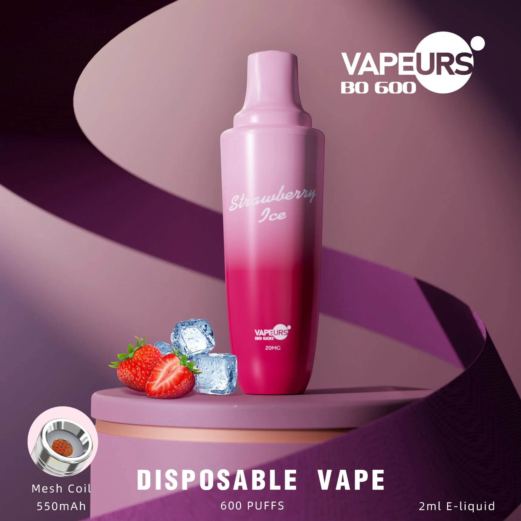 Original Factory E Cig Custom vaporizer 600 Pffs Crystal Electronic السجائر بالجملة I Vape قلم القرود القابل للاستخدام