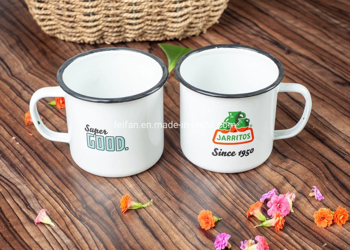 8 X 8 Enamel Porcelain Customized Enamel Drinking Mug/Cup