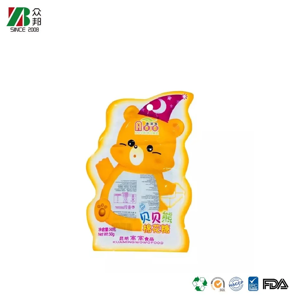 Custom printing food grade plastic packaging bags for cotton candy