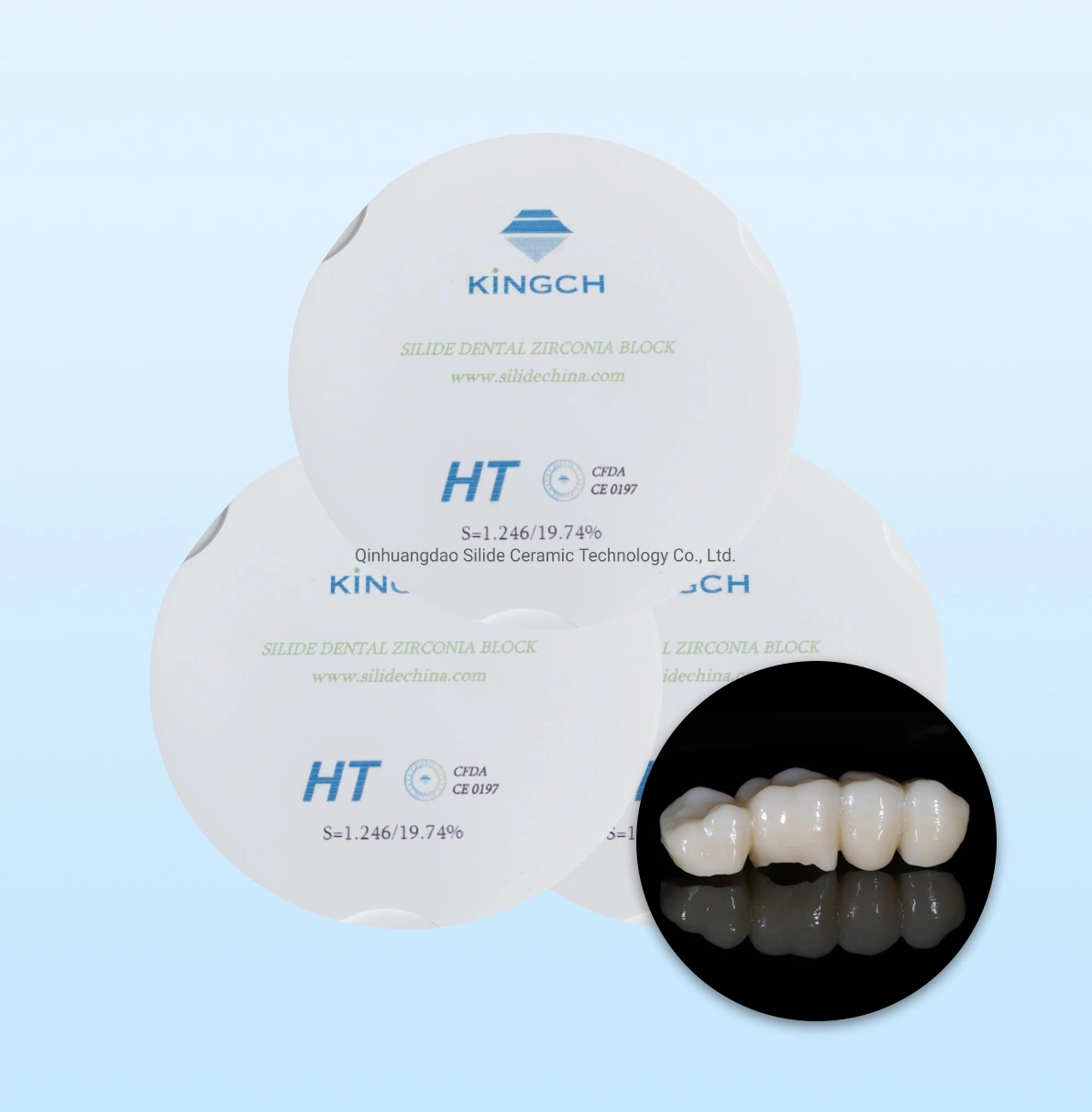 Los bloques de Zirconia Dental 98*16mm de alto translúcidos Cadcam Material para implante