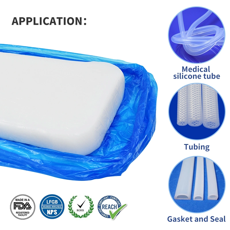 Caucho de silicona sólida moldeable transparente de curado de platino de uso general