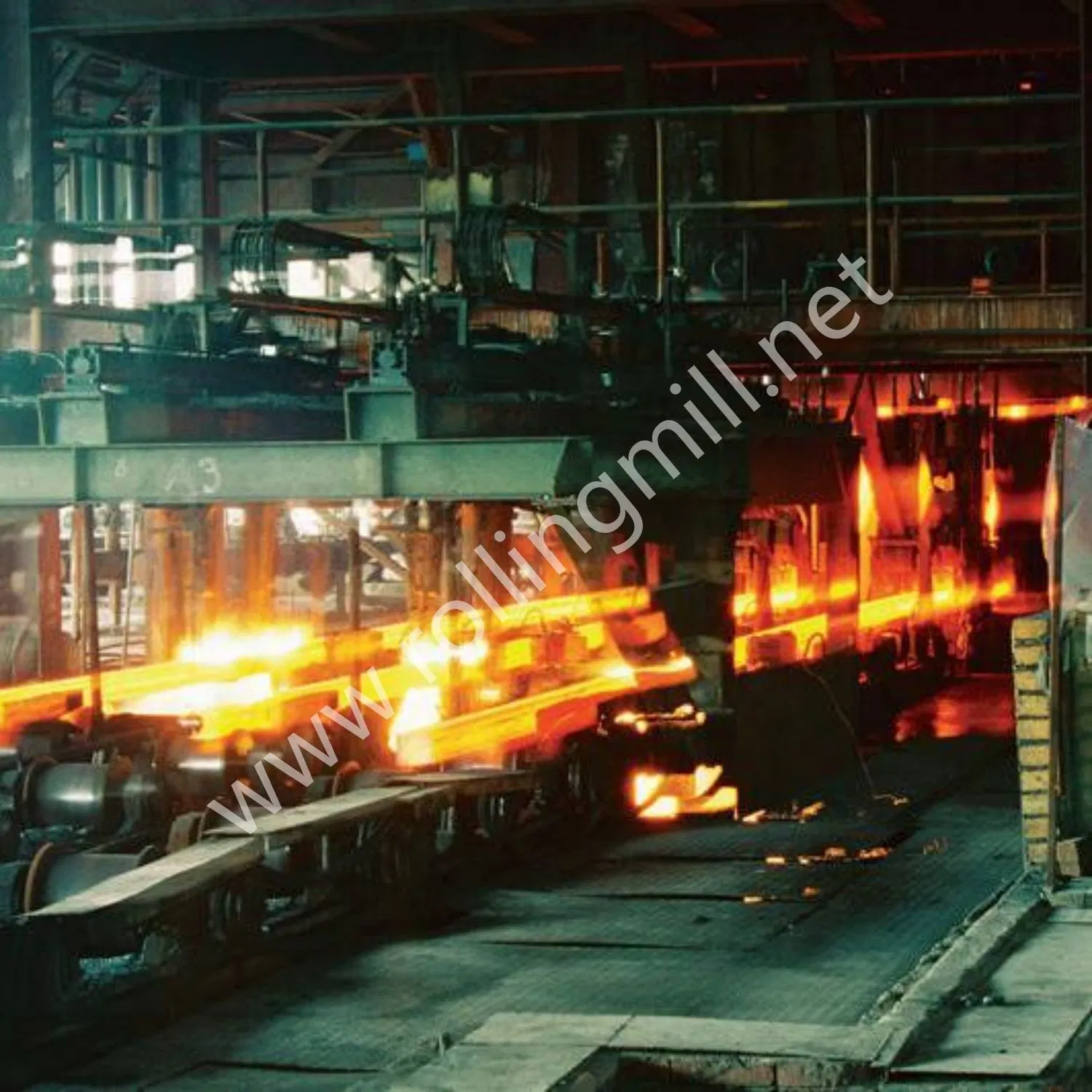 Rolling Mill for Hot Rolled Rebar; Billet Heating, Rolling; Rebar Conveying, Tilting, Cut-to-Length, Straightening and Cooling