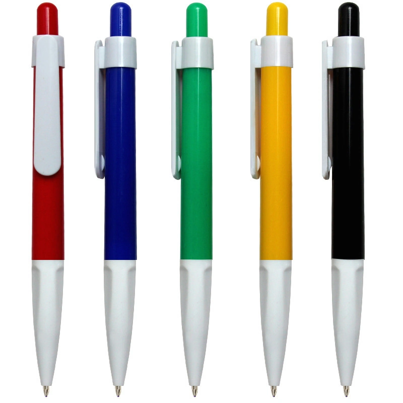 Plastic Press Ballpoint Pen Advertising Pen Customized Printing Promotion Simple Pen