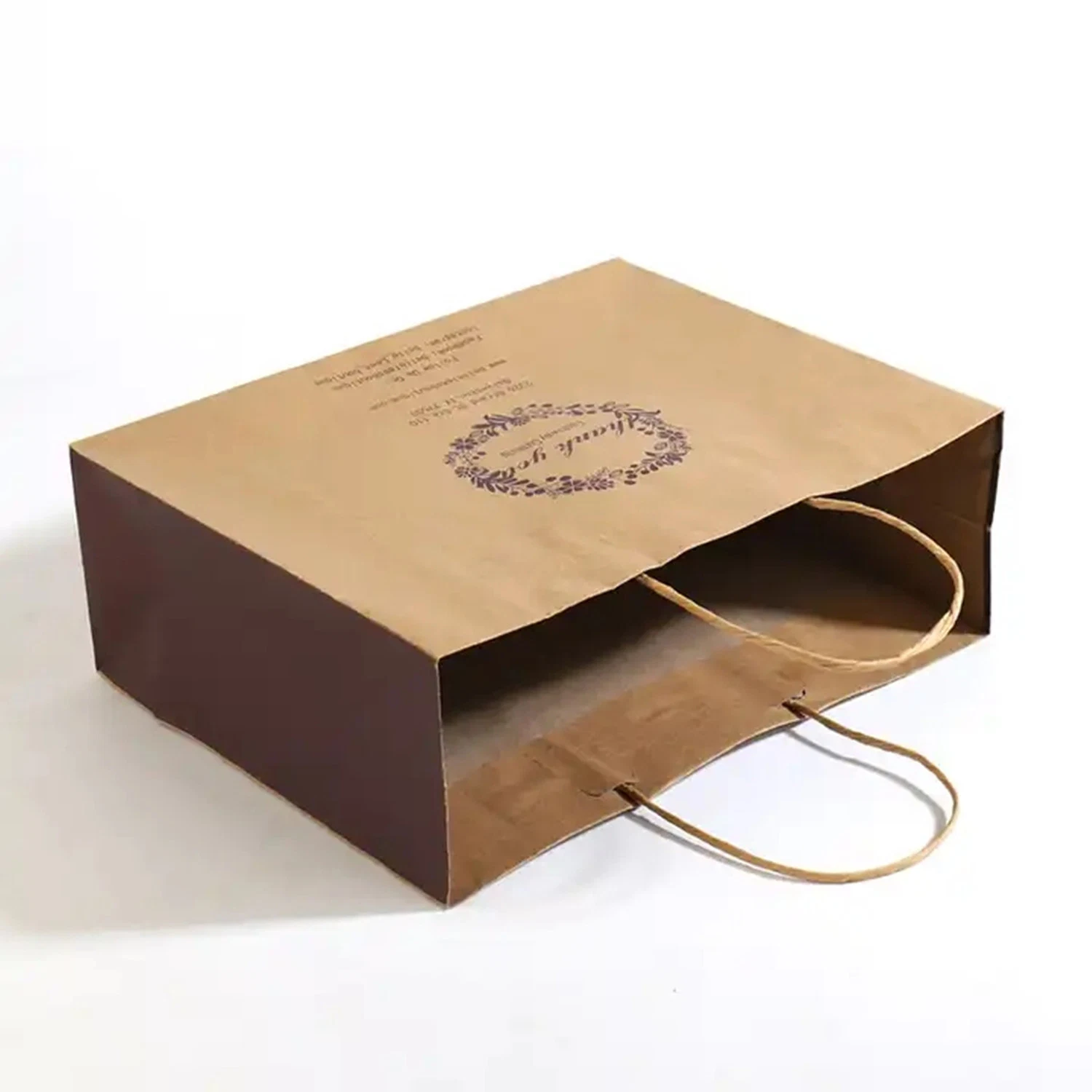 Custom Brand Boutique Shop Packaging Retail Paper Bag with Turn Over Top