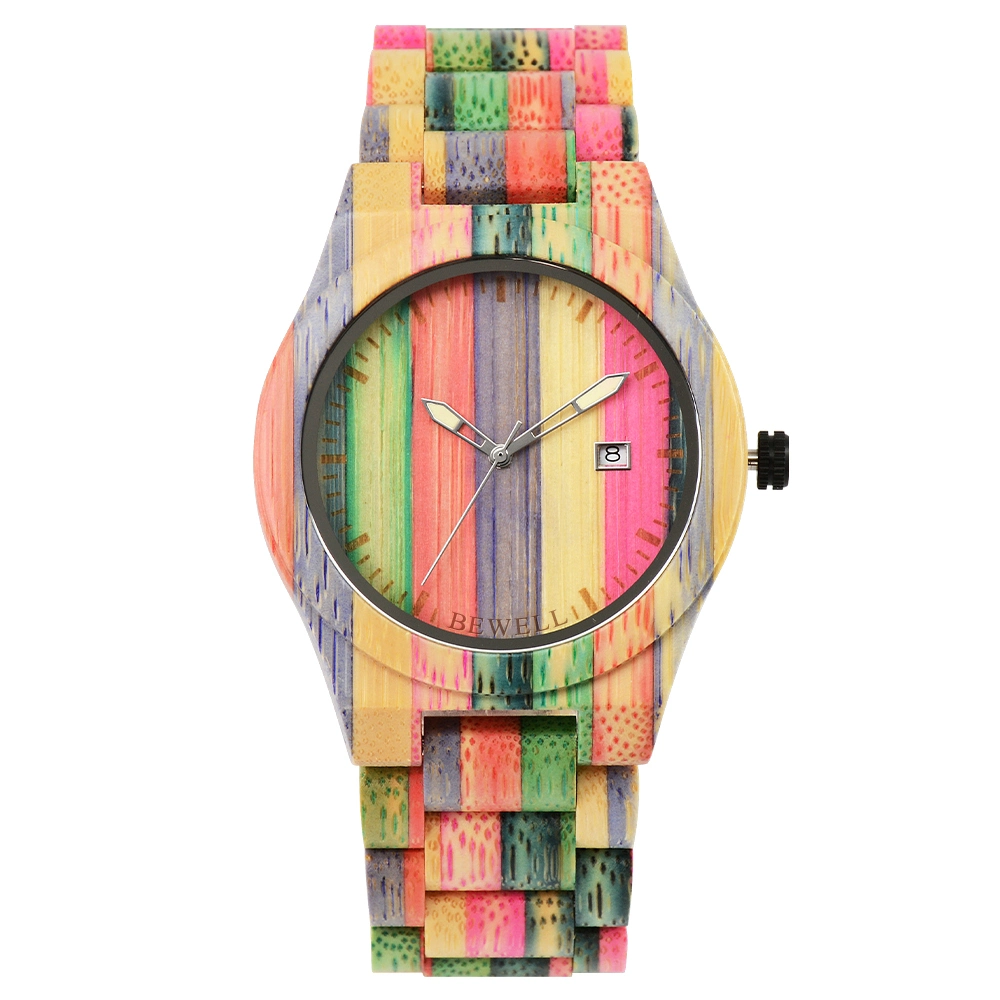 Bewell Latest Fashion Gift Mix Color Bamboo Man Wrist Wood Watch