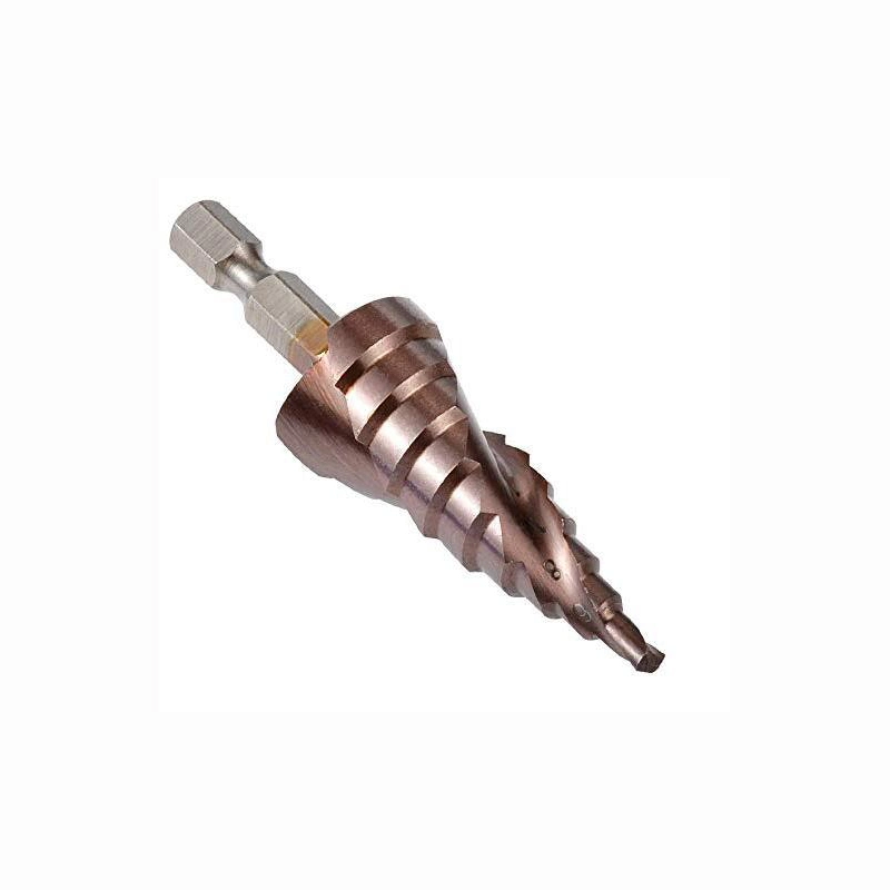 HSS M35 Cobalt Spiral Grooved Step Drill Bits 1/4 Inch Hex Shank Standard 9 Sizes