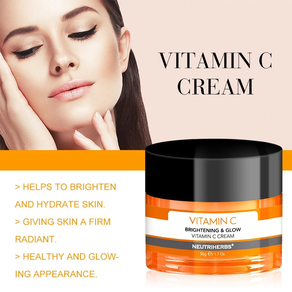 Creme facial de vitamina C para clareamento, branqueamento e iluminação da pele, por atacado de marca própria.