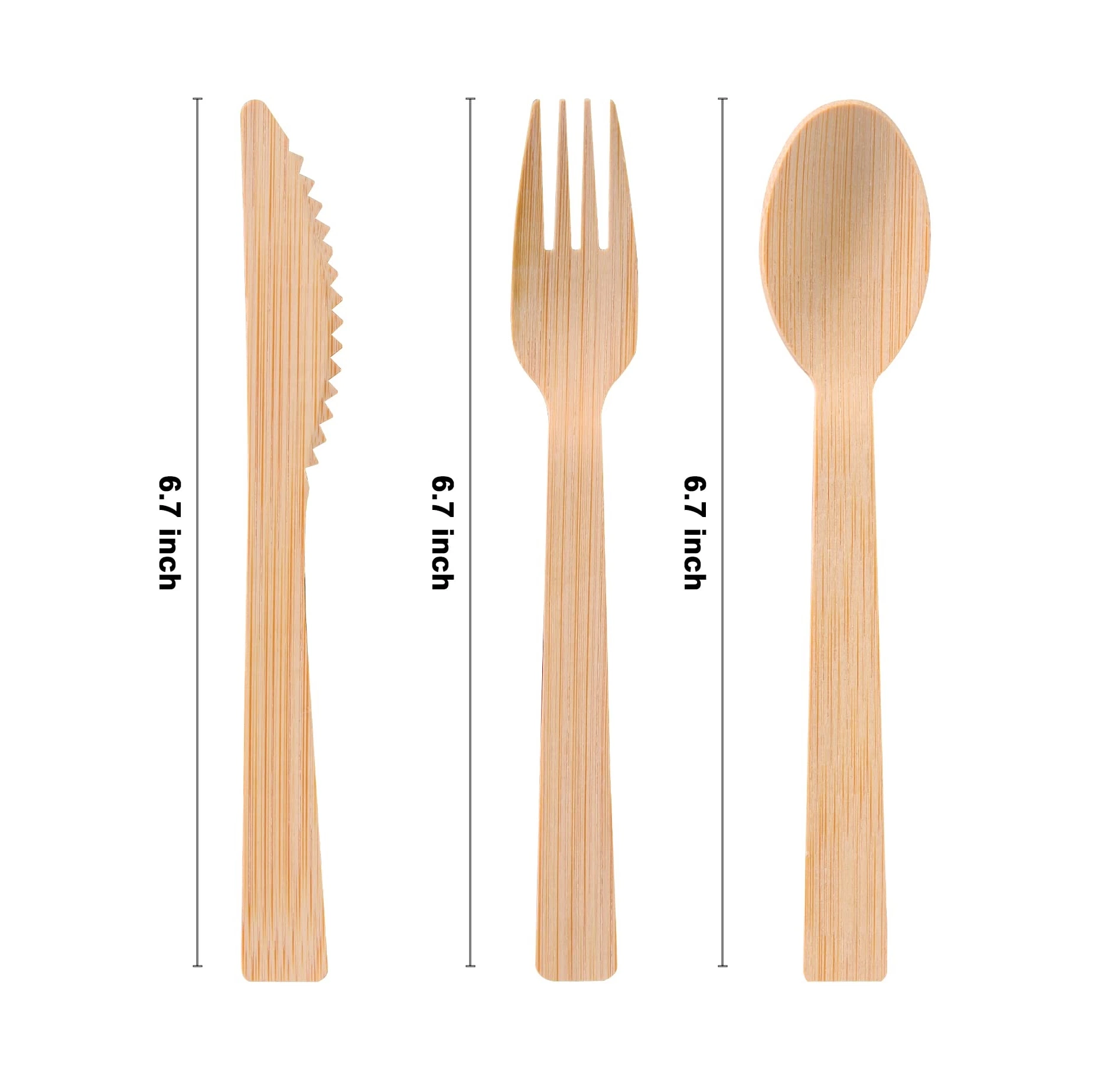 Disposable Customized A Grade Bamboo Tableware 170mm Bamboo Spoon/Knife/Fork