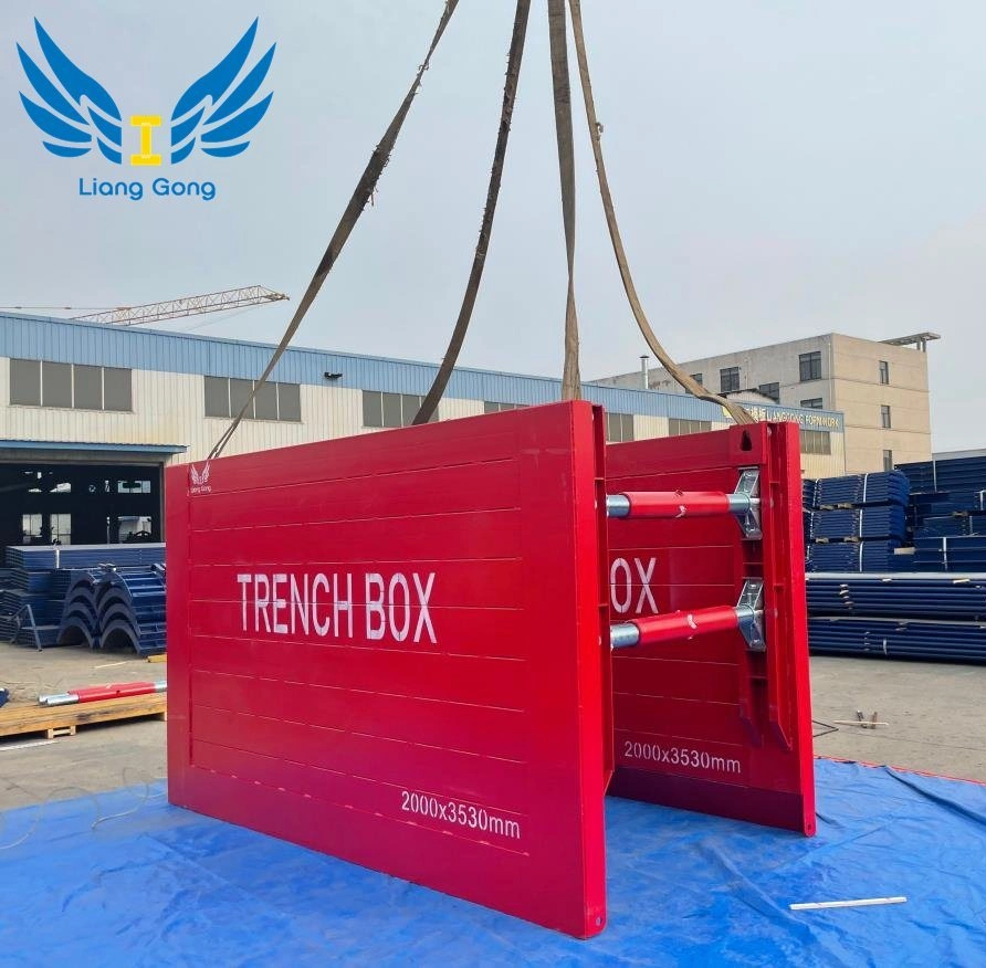 China Lianggong Manufacture Competitive Price Light-Weight Customized Shoring Formwork Trench Box for Pipeline Laying Construction