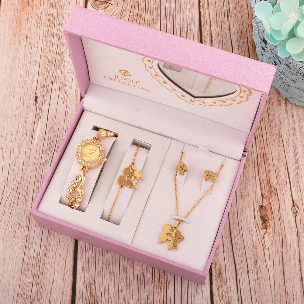 La fête des Mères personnalisé Gift Set avec Papillon Ensemble de bijoux en métal et regarder